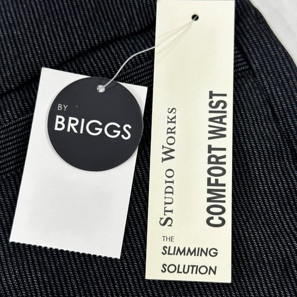 Studio Works Women's Size 16 Petite Briggs Pant Slimming Striped Black Charcoal - Picture 3 of 16